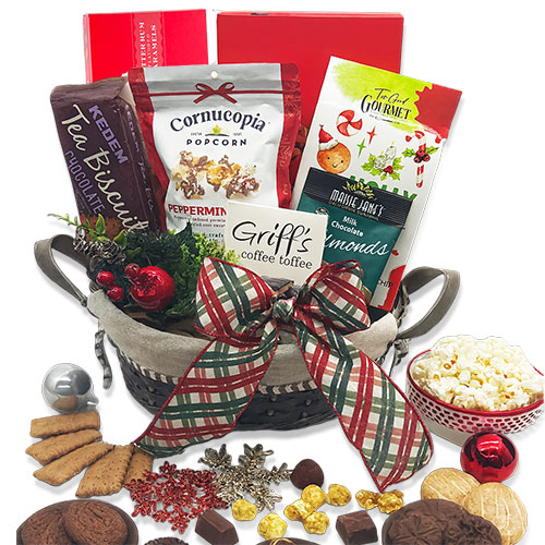 Holiday Chocolate & Snacks Gift Basket